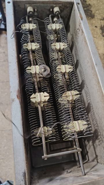 Heating element bank taken out for inspection
